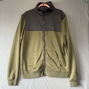 Bench Mens Zip-up Jacket Size L Olive Grey Casual Colourblock Lightweight Hiking